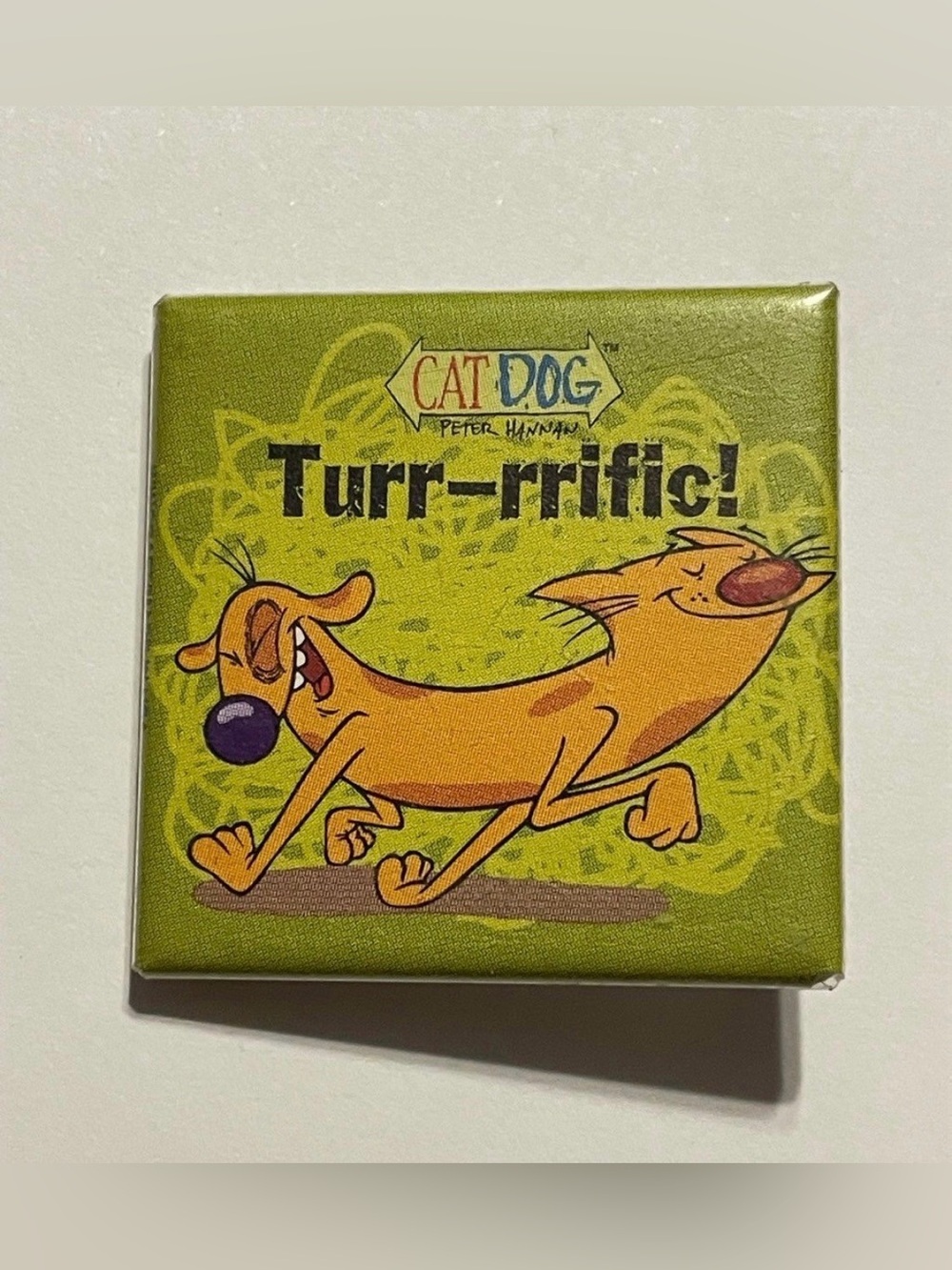 Vintage Cat Dog Nickelodeon Button Pin #0222